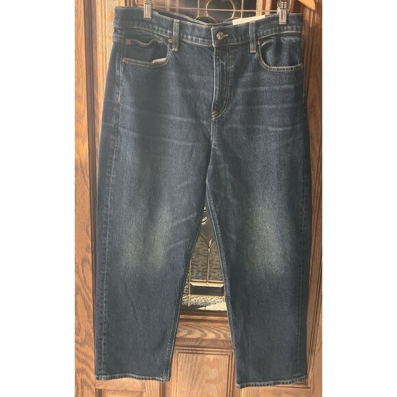 NWT American Eagle Super High Rise Straight Stretch Jeans Women Size 14 Short - Picture 1 of 16